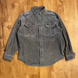 Woolrich corduroy shirt Large Gray Button Up Shacket Workwear Chore